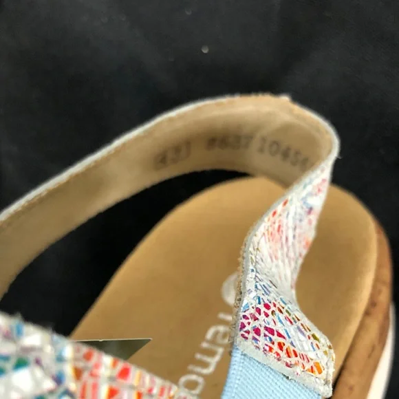 Remonte Soft WomenWhite Multicolor Slingback Sandal w/Amber Buckle Sz 42-43 - Picture 12 of 12